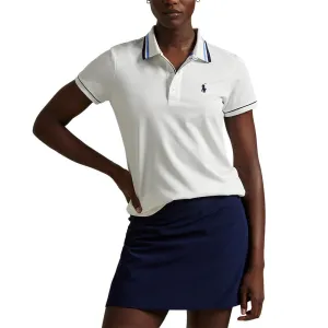 Rlx Ralph Lauren Women'S Tour Pique Polo Shirt - White/Navy/Blue Thanksgiving Day Sale Move Like You Mean It