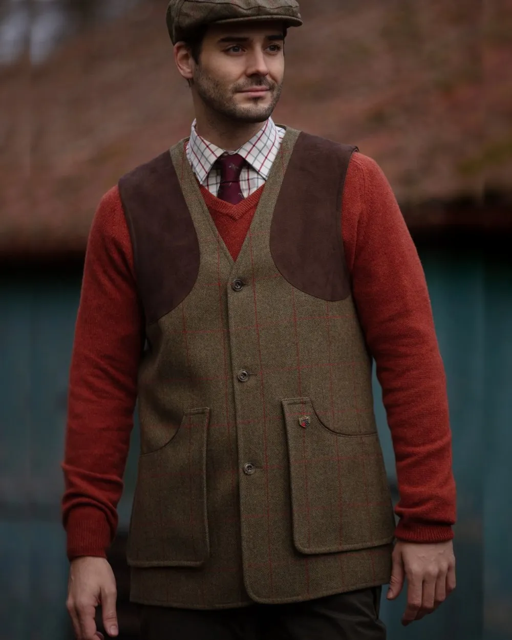 Alan Paine Combrook Tweed Shooting Waistcoat Short Sleeve Shirts Men