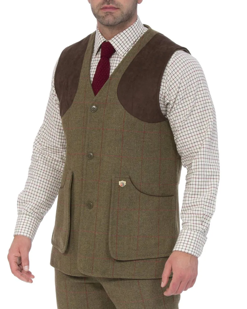 Alan Paine Combrook Tweed Shooting Waistcoat Short Sleeve Shirts Men
