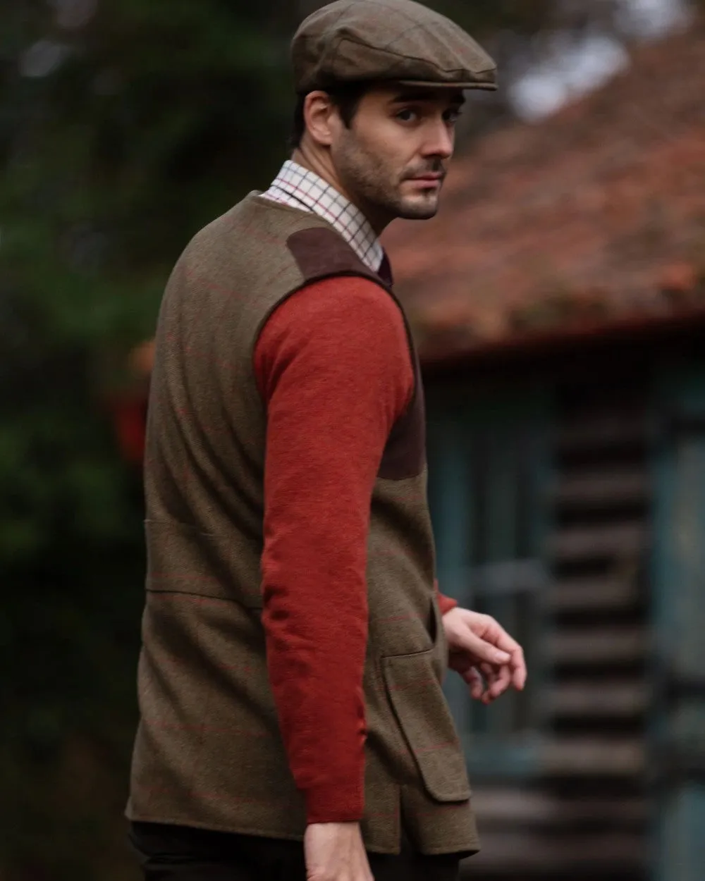 Alan Paine Combrook Tweed Shooting Waistcoat Short Sleeve Shirts Men