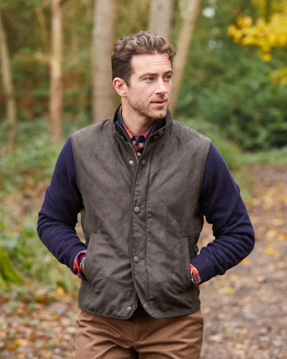 Alan Paine Felwell Mens Gilet Long Sleeve Cotton Shirts