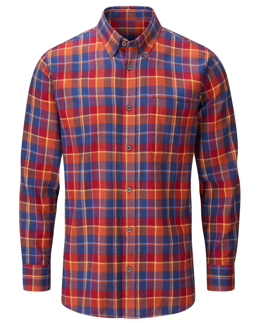 Alan Paine Ilkley Flannel Button-Down Collar Shirt Men's Check Pattern Shirts