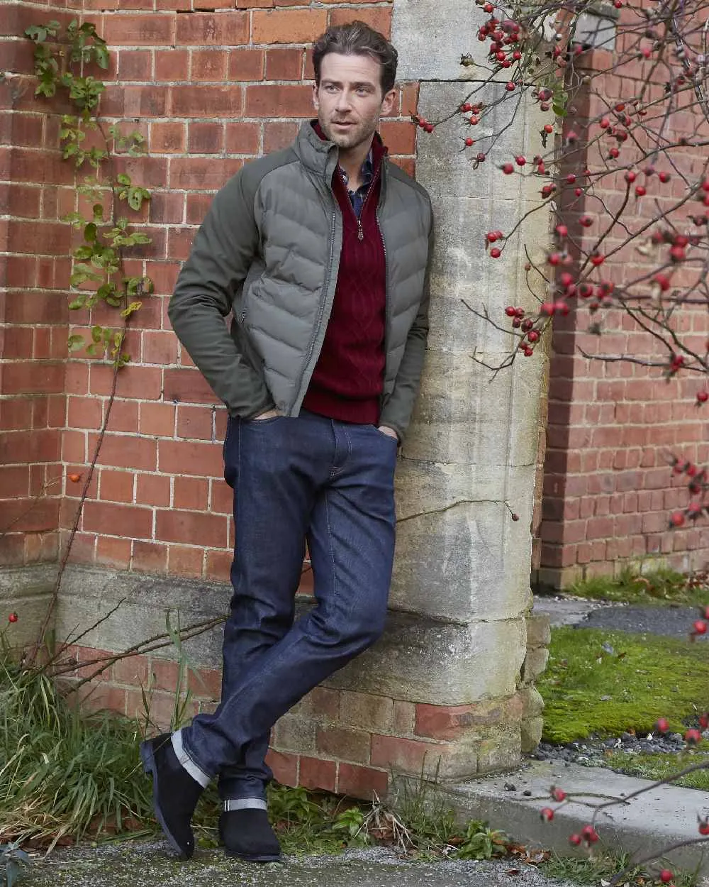Alan Paine Mens Calsall Hybrid Jacket Quilted Outdoor Jackets