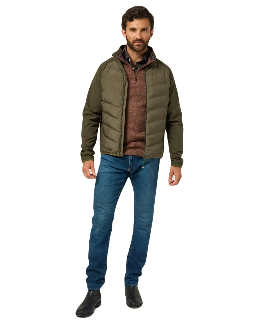 Alan Paine Mens Calsall Hybrid Jacket Quilted Outdoor Jackets