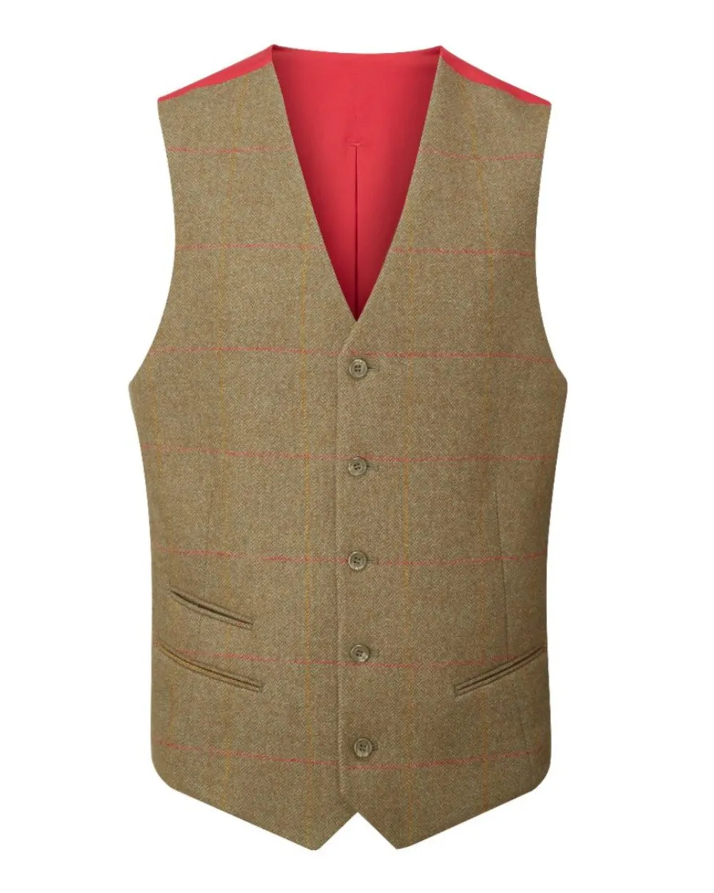 Alan Paine Mens Combrook Tweed Lined Back Waistcoat Plain Dress Shirts Men
