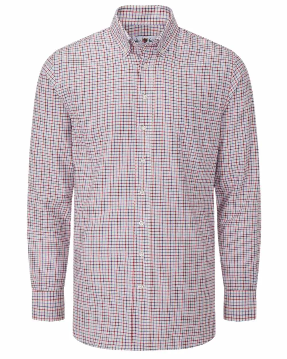 Alan Paine Mens Mirfield Button Down Classic Fit Shirt Casual Check Button Shirts