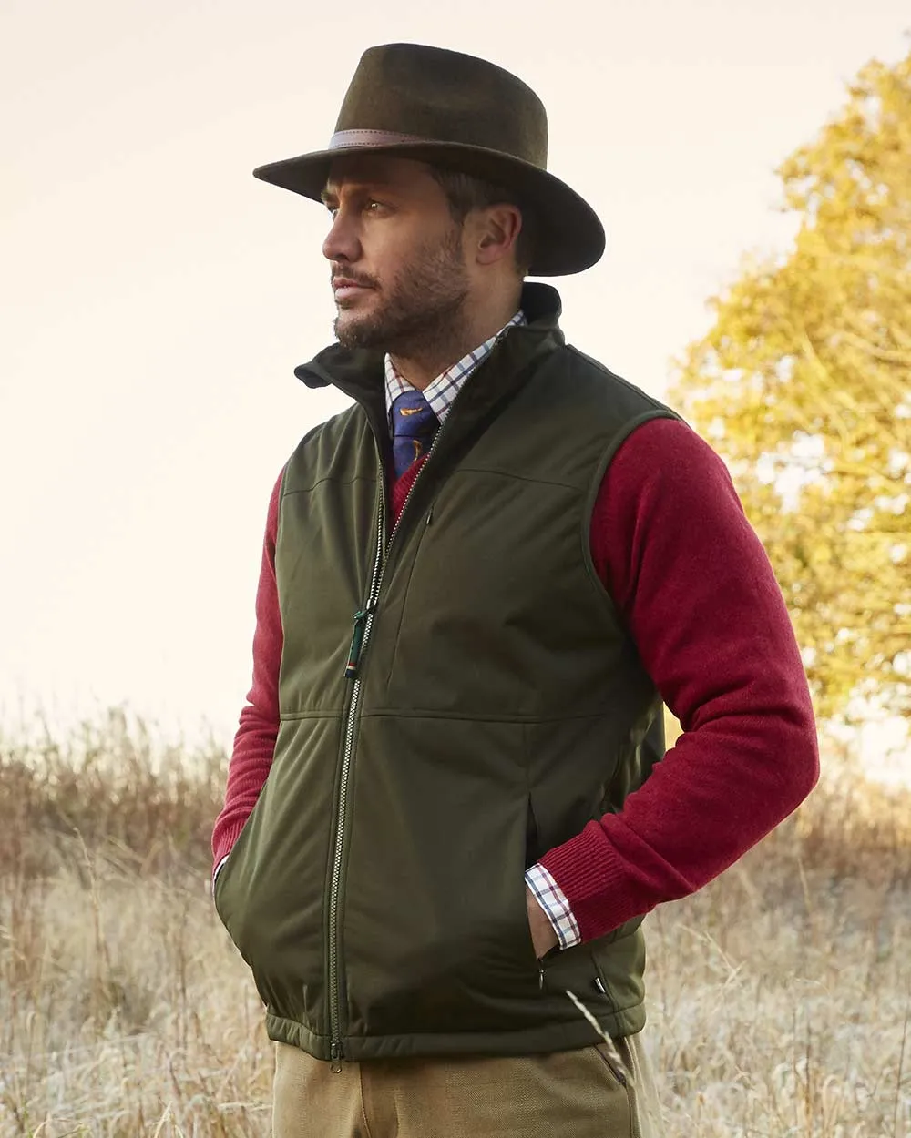 Alan Paine Mossley Mens Windstopper Gilet Brushed Cotton Shirts Men