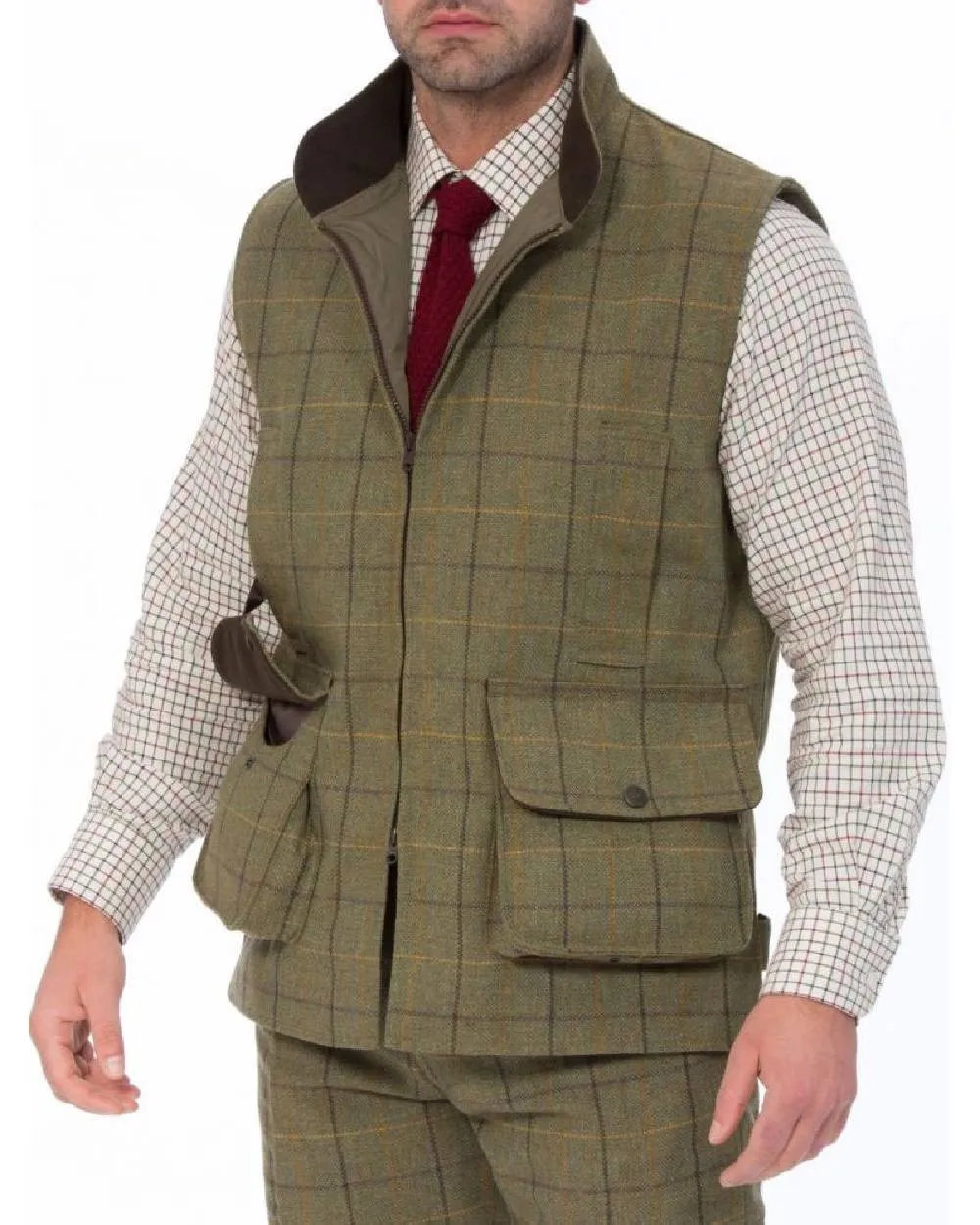 Alan Paine Rutland Tweed Waistcoat Plain Dress Shirts Men