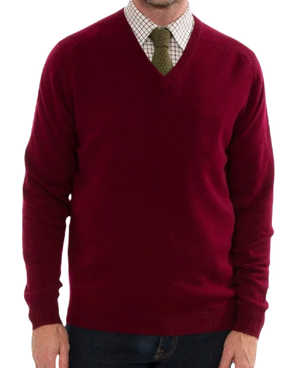 Alan Paine Streetly Lambswool V Neck Jumper Men's Knit Sweaters