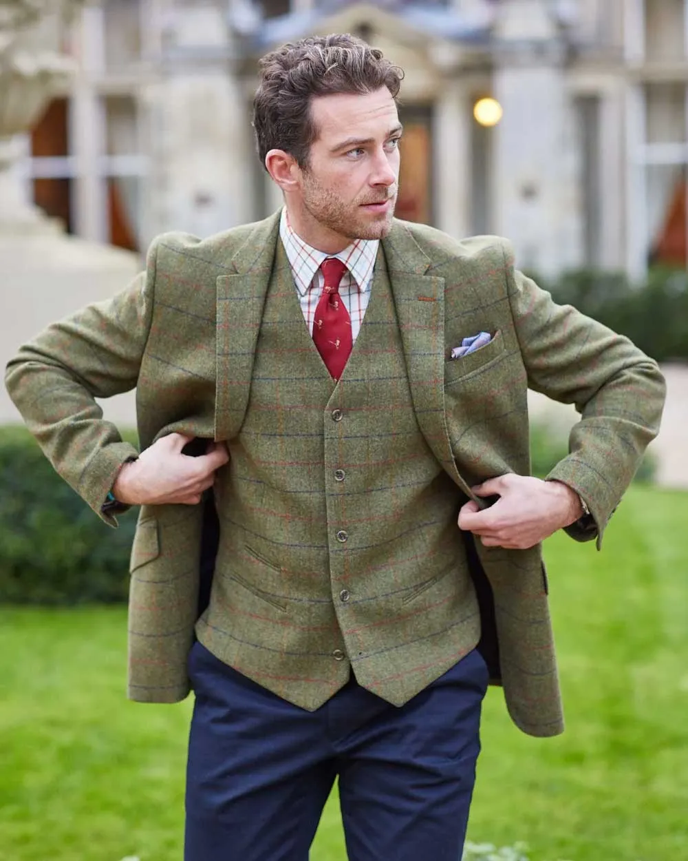 Alan Paine Surrey Mens Tweed Lined Blazer Men's Jackets and Coats