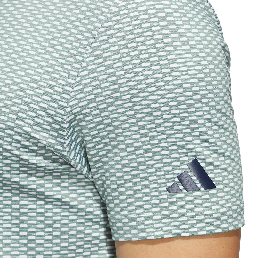 Built to Move You Adidas Beyond The Course Textured Polo Shirt - Silver Green