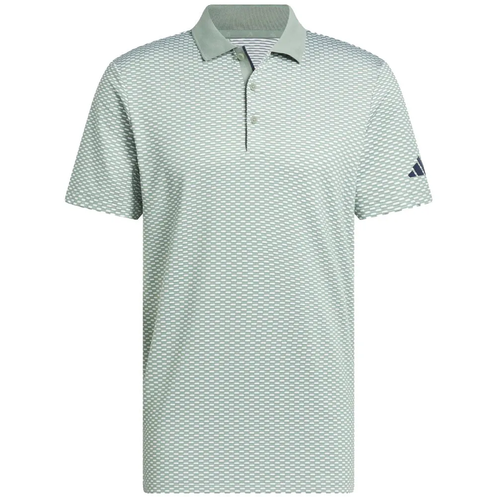 Adidas Beyond The Course Textured Polo Shirt - Silver Green Walk Loud Not for the Ordinary