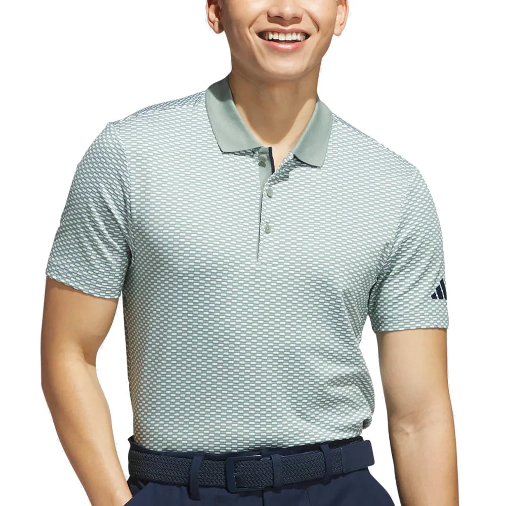 Adidas Beyond The Course Textured Polo Shirt - Silver Green Made to Turn Heads