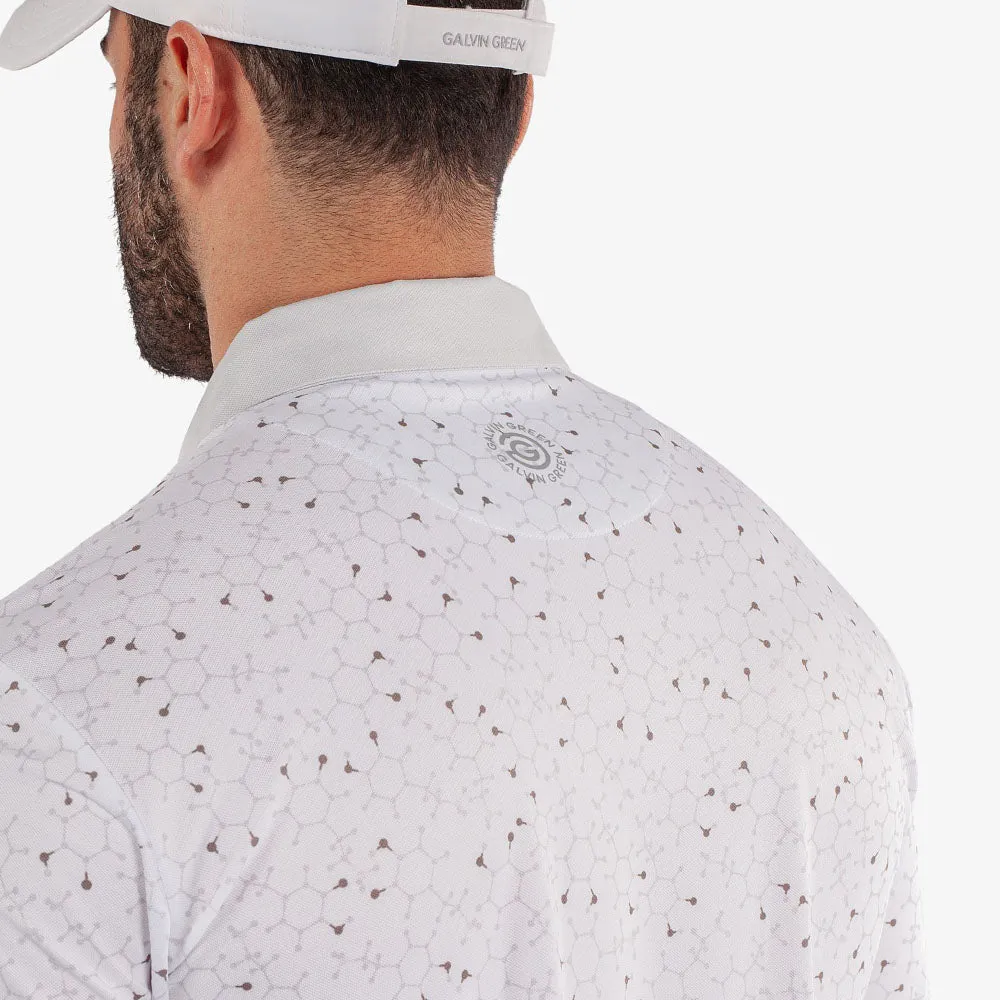 Galvin Green Mannix Polo Shirt - White/Cool Grey Engineered for Speed Own the Vibe