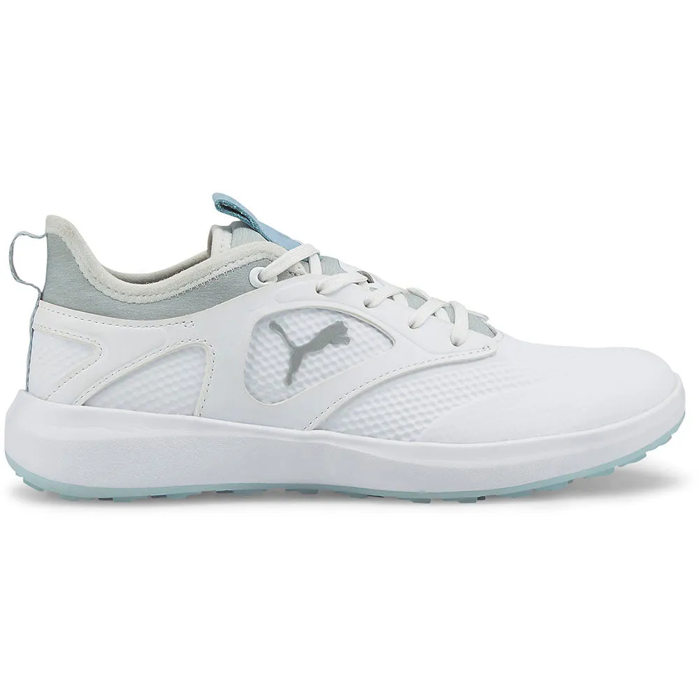 Puma Ladies Ignite Malibu Spikeless Shoes - White/Silver/Lucite Affordable Walk with Power