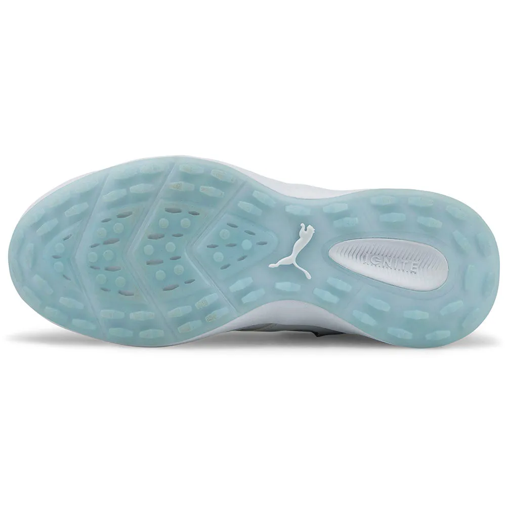 Puma Ladies Ignite Malibu Spikeless Shoes - White/Silver/Lucite Walk Tall Performance Unleashed