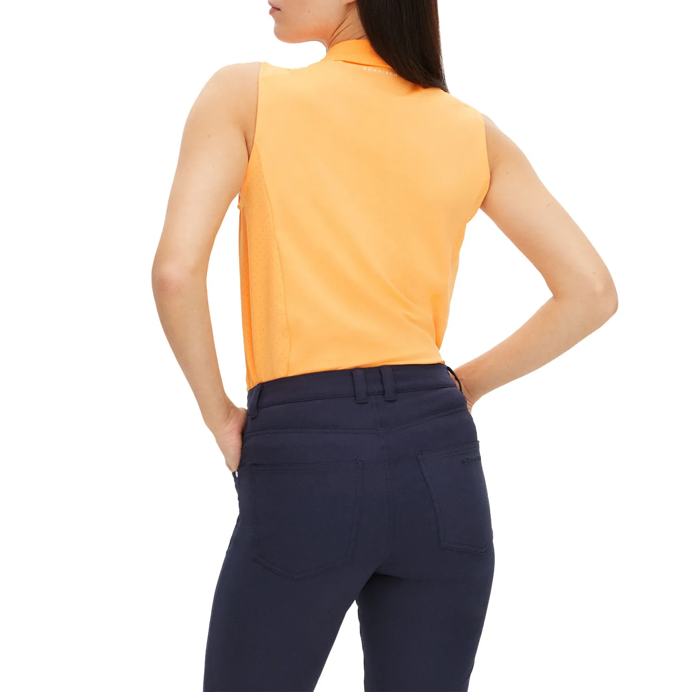 Rohnisch Women'S Rumie Sleeveless Golf Polo Shirt - Blazing Orange Move Like You Mean It Made to Move