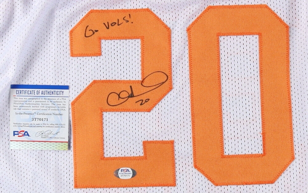 Allan Houston Signed Tennessee Volunteers Jersey Inscribed GO VOLS ! (PSA COA)