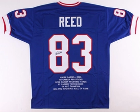 Andre Reed Signed Buffalo Bills Career Stat Jersey (MAB Hologram) 7??Pro Bowl W.R
