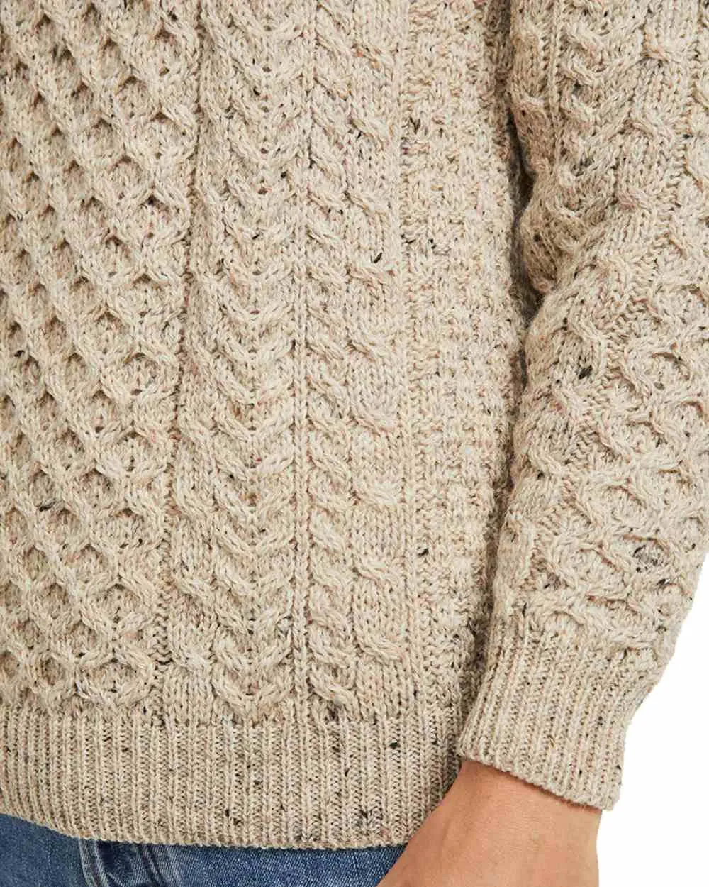 Aran Inishbofin Traditional Sweater Crew Neck Wool Sweater