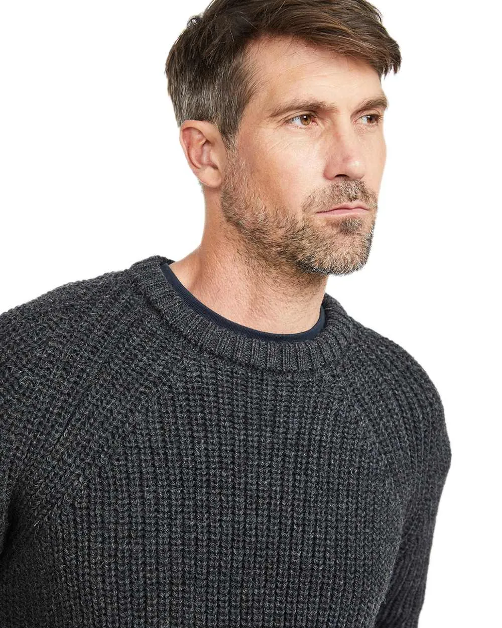 Aran Mens Fisherman Raglan Crew Sweater Men's Knit Sweaters