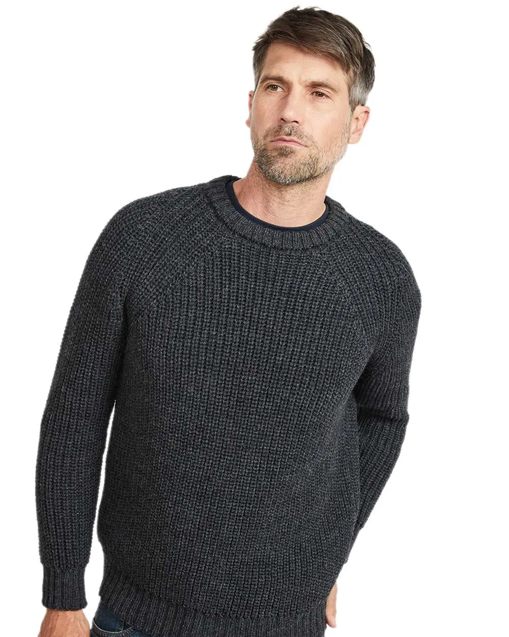 Aran Mens Fisherman Raglan Crew Sweater Men's Knit Sweaters