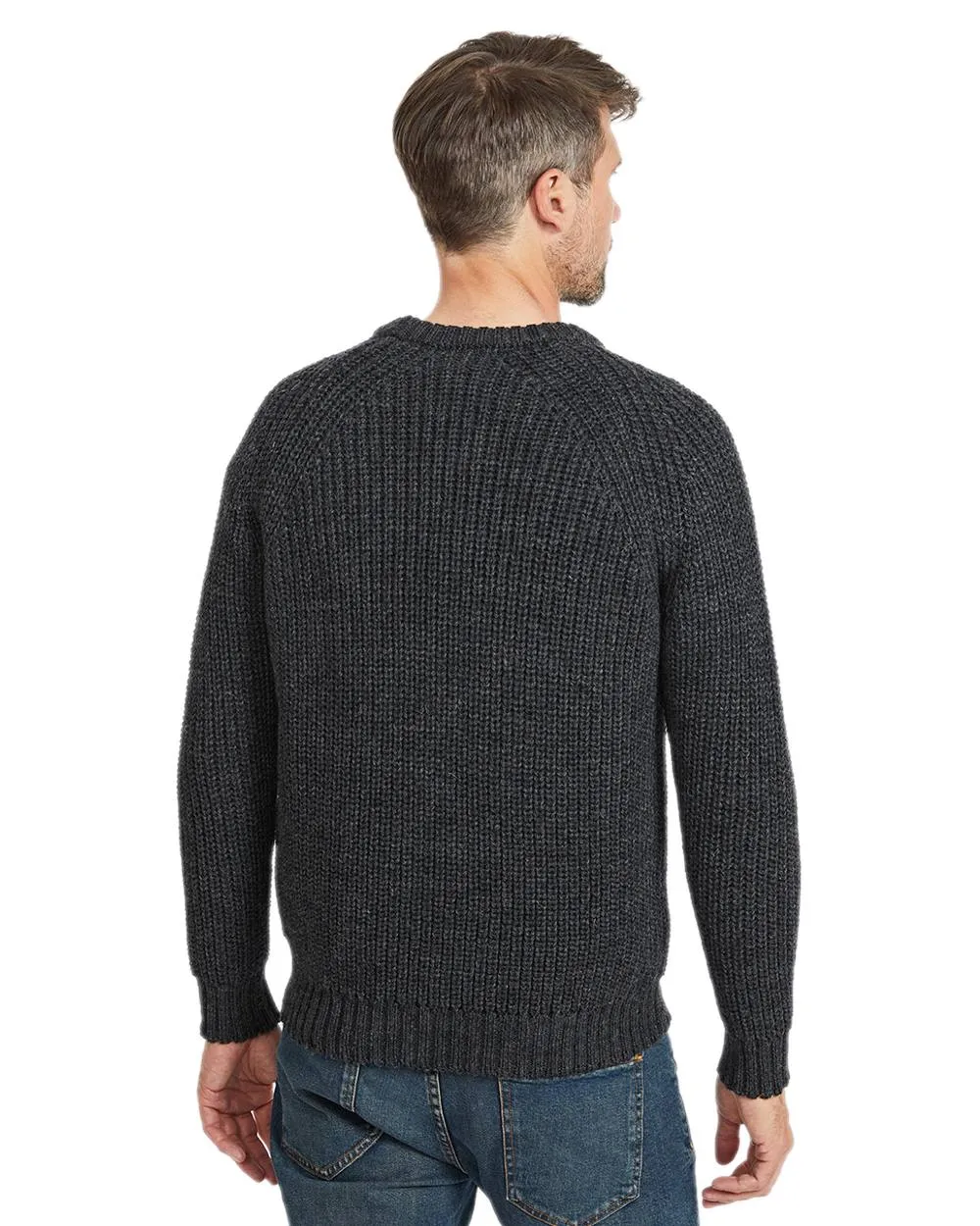 Aran Mens Fisherman Raglan Crew Sweater Men's Knit Sweaters