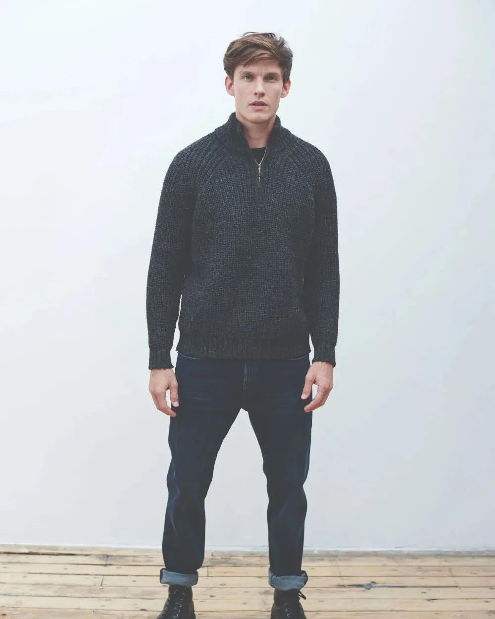 Aran Mens Fisherman Raglan Zip Sweater Zip Neck Sweaters Men