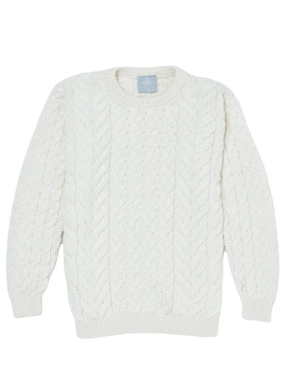 Aran Merino Wool Crew Neck Jumper Men's Wool Knit Cardigans