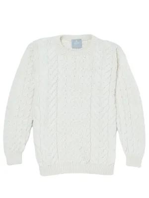 Aran Merino Wool Crew Neck Jumper Men's Wool Knit Cardigans