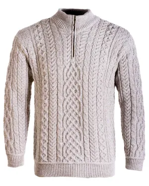 Aran Supersoft Merino 1/2 Zip Jumper Men's Wool Knit Cardigans
