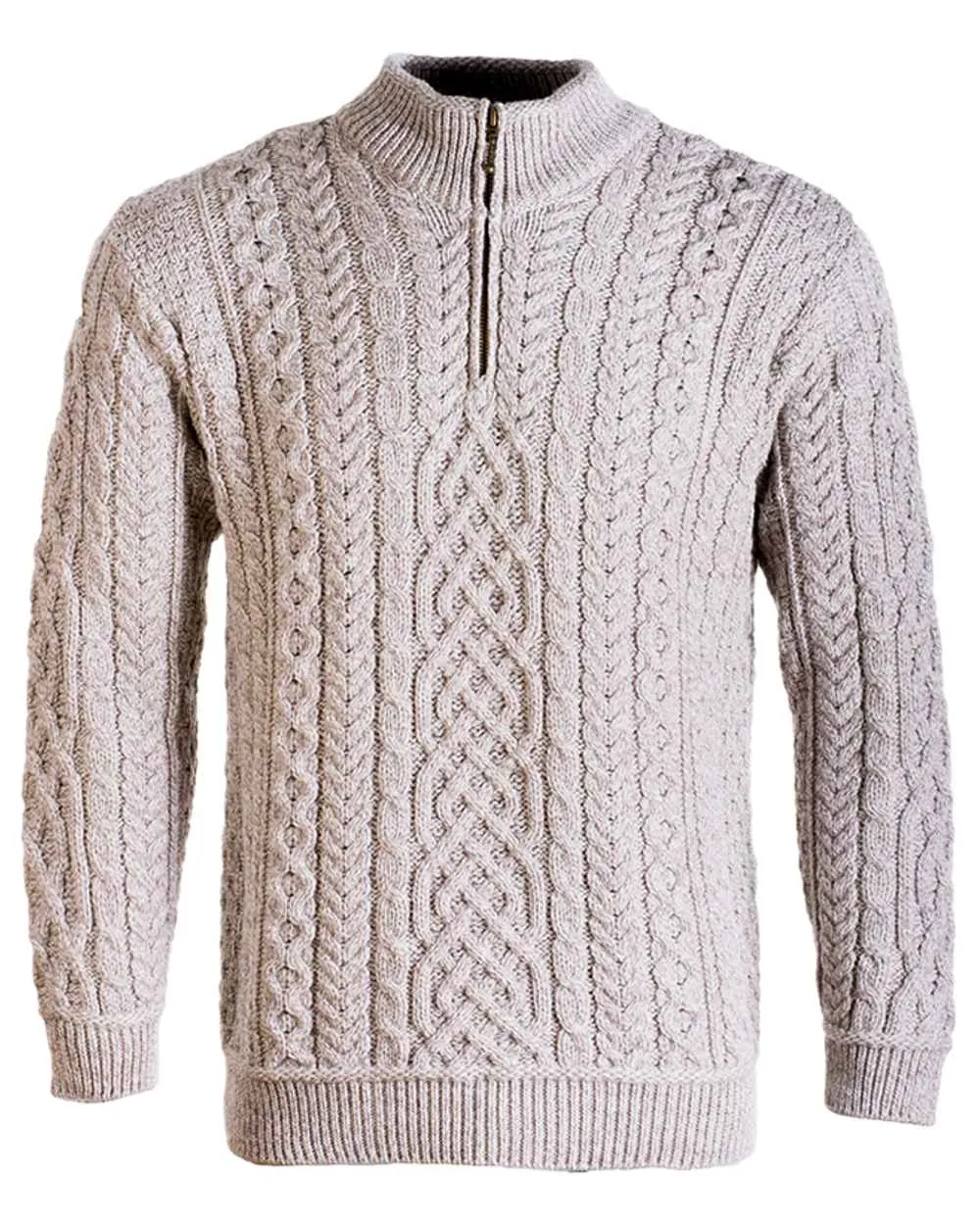 Aran Supersoft Merino 1/2 Zip Jumper Men's Wool Knit Cardigans