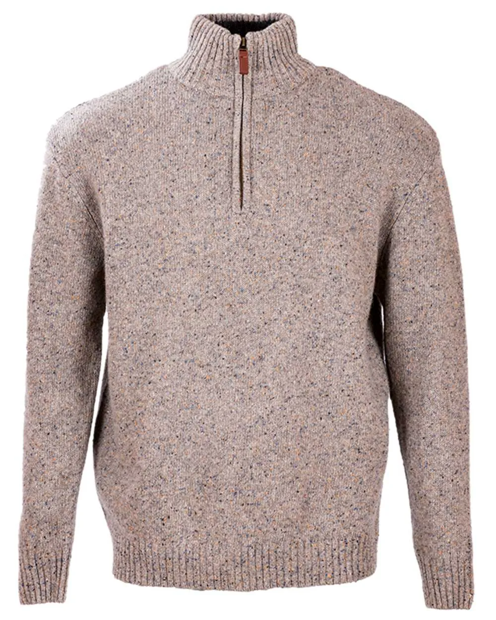 Aran Wool Zip Neck Sweater Men's Wool Knit Cardigans