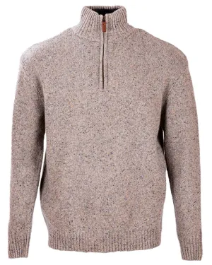 Aran Wool Zip Neck Sweater Zip Neck Wool Pullovers