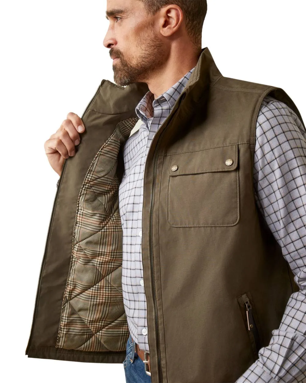 Ariat Mens Argentium Insulated Gilet Long Sleeve Cotton Shirts