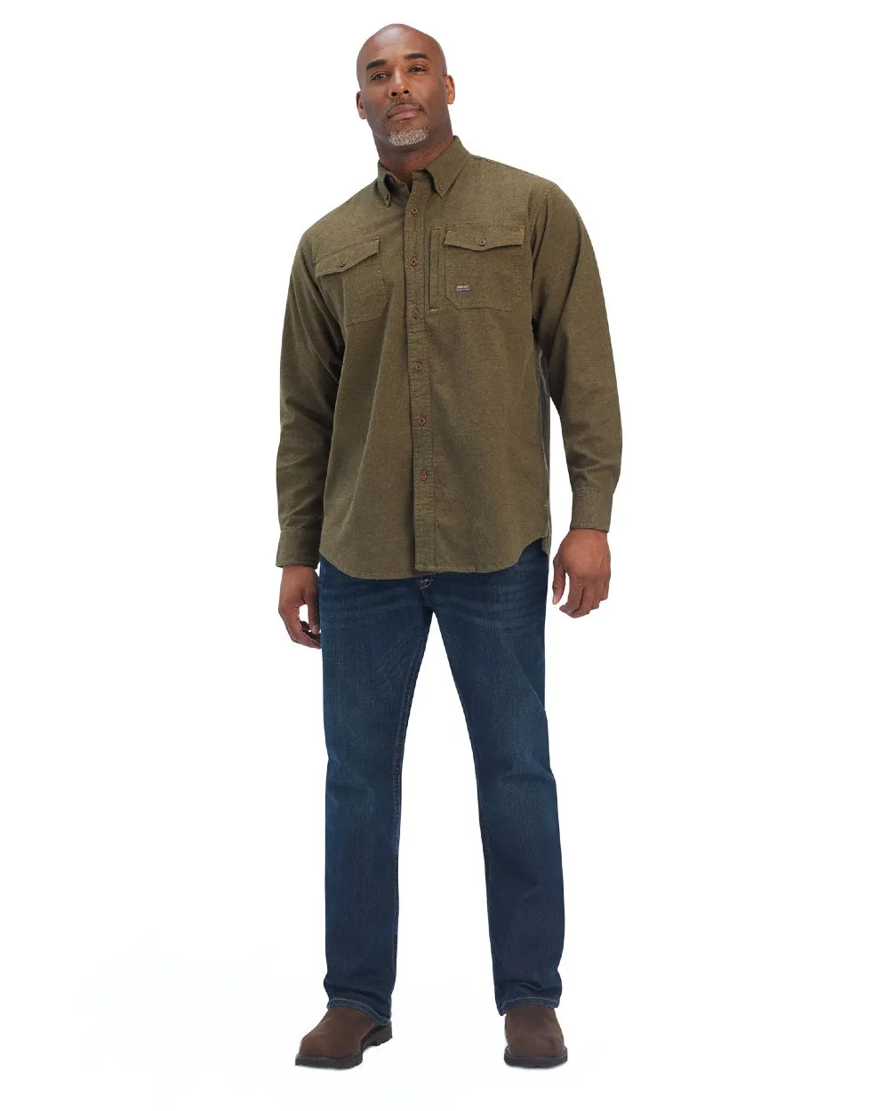 Ariat Rebar Flannel Durastretch Work Shirt Double Pocket Work Shirts