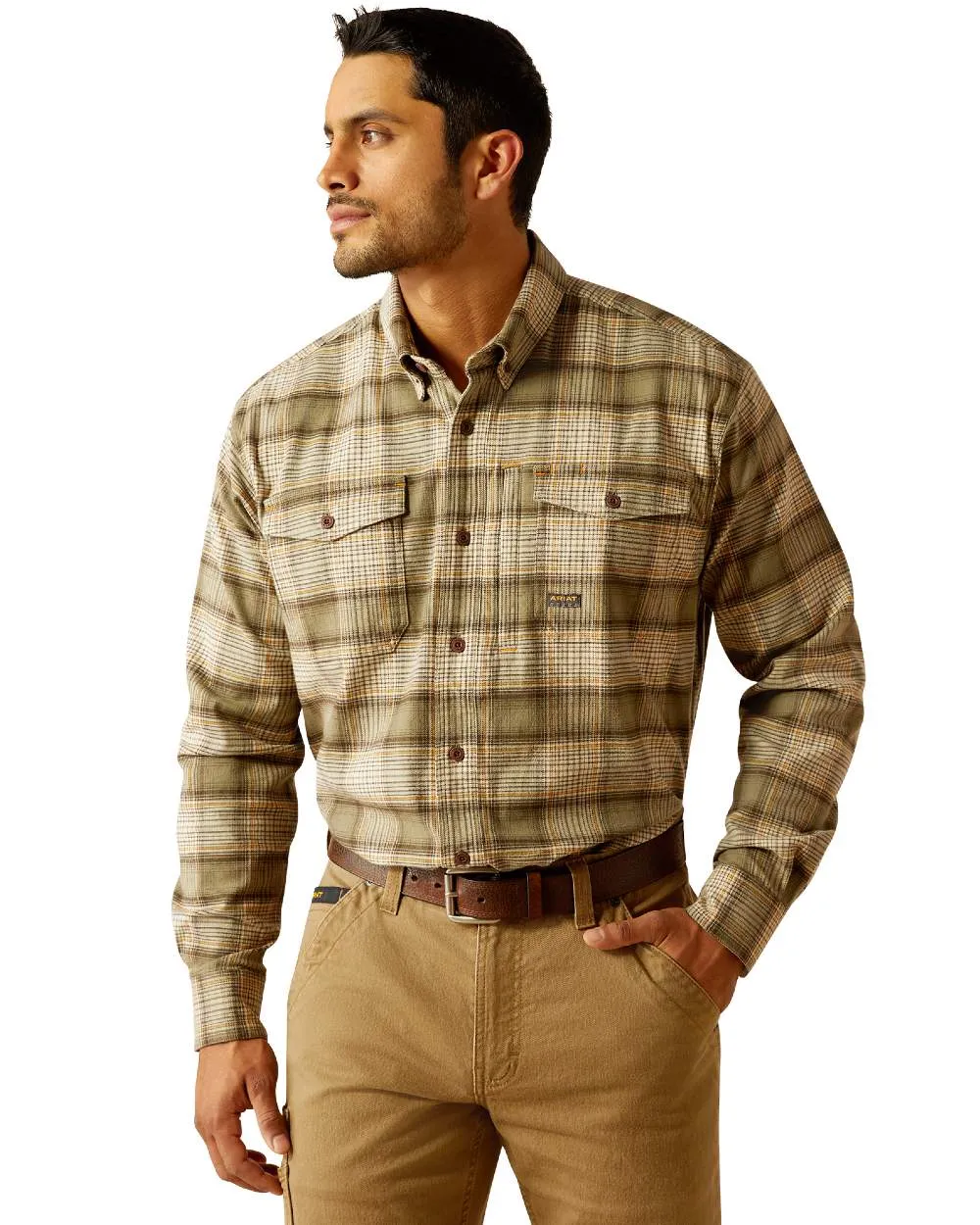 Ariat Rebar Flannel Durastretch Work Shirt Utility Pocket Shirts for Men