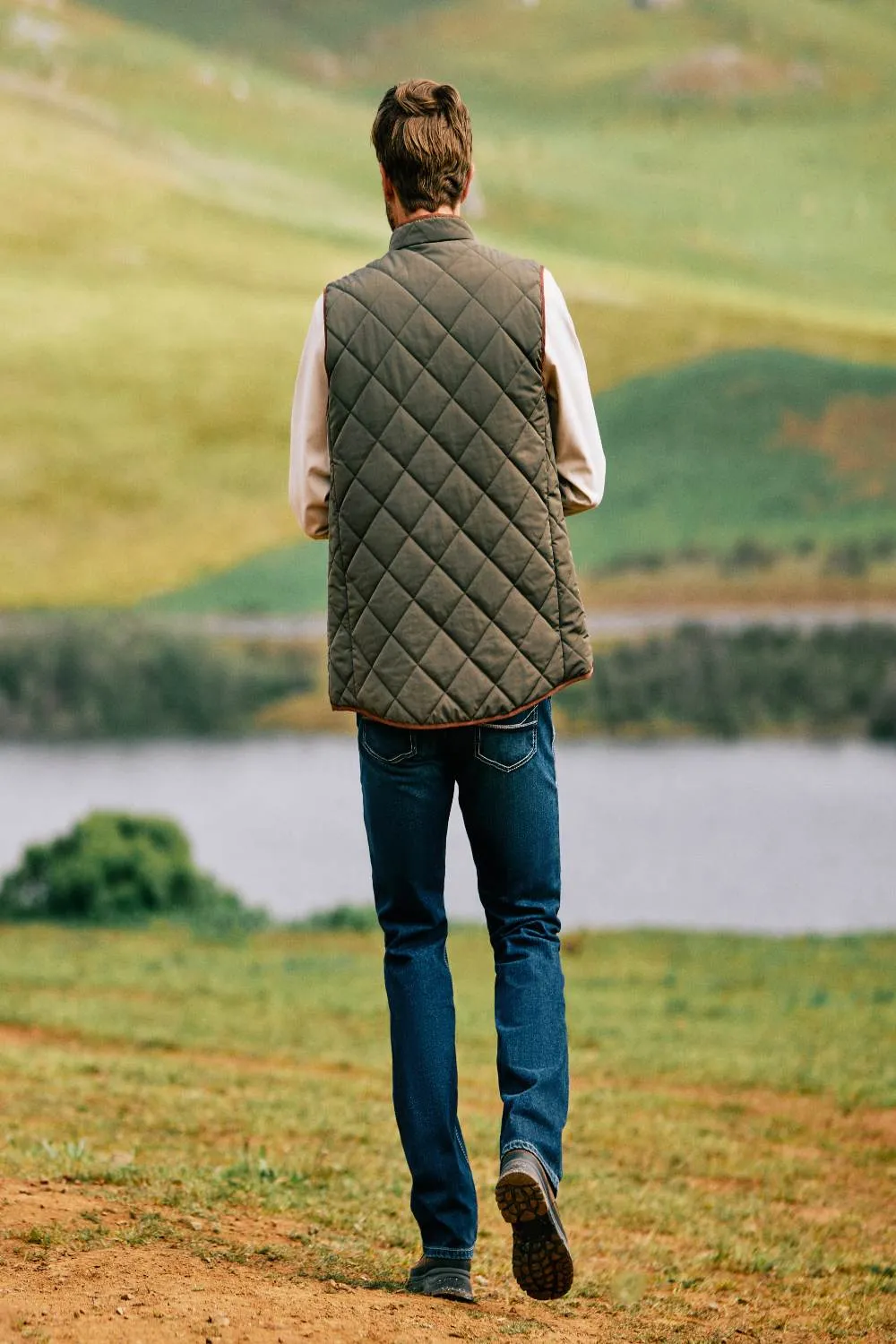 Ariat Woodside Quilted Vest Long Sleeve Cotton Shirts