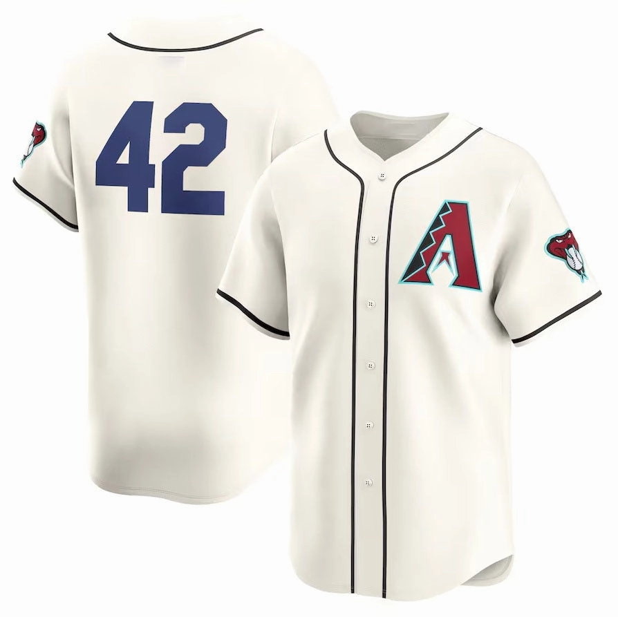 Arizona Diamondbacks 2024 #42 Jackie Robinson Day Home Limited Jersey a?? White Stitches Baseball Jerseys