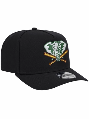 Athletics New Era MLB Alt Pre-Curved 9FIFTY A-Frame Snapback Hat - Black