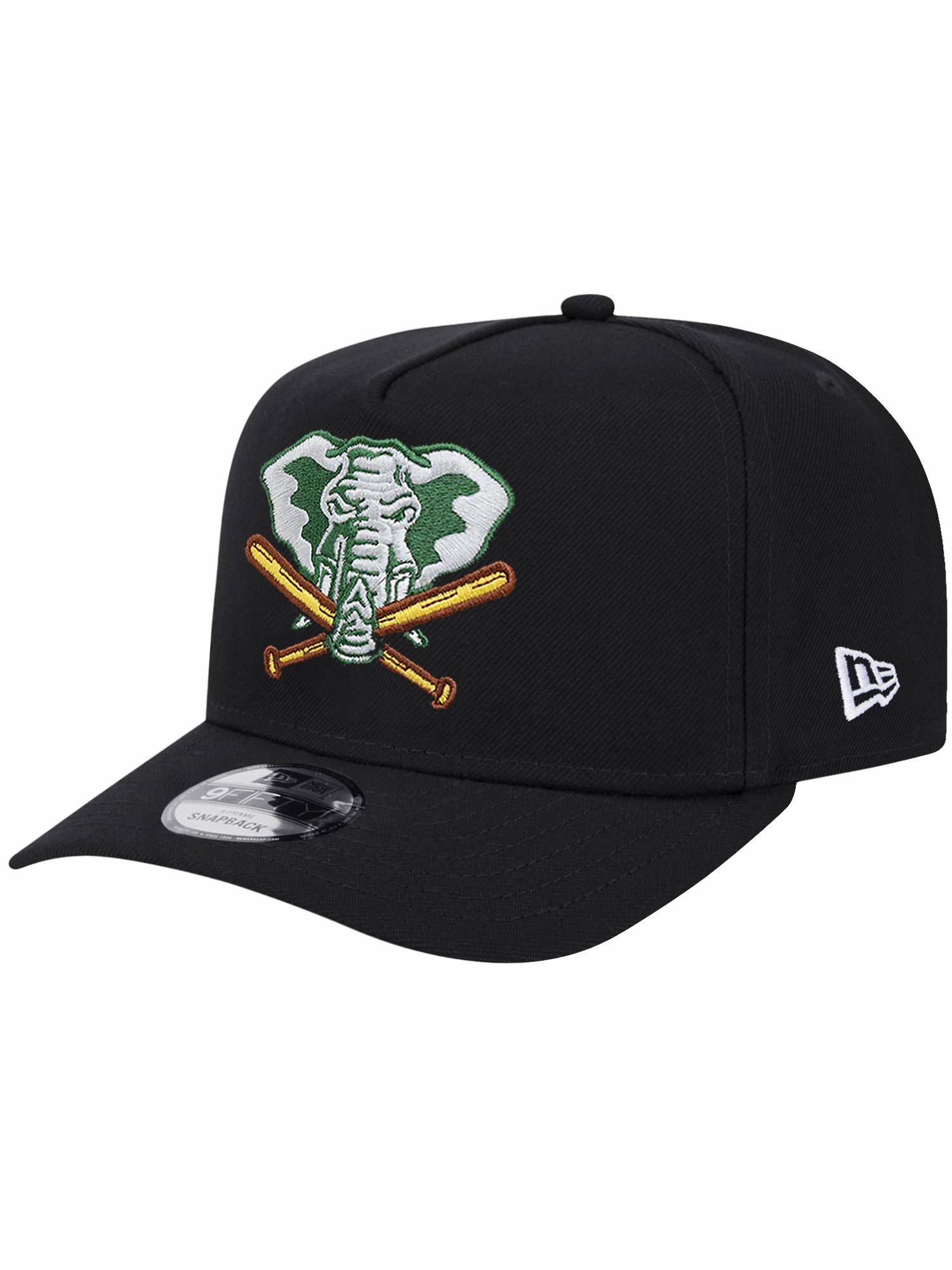 Athletics New Era MLB Alt Pre-Curved 9FIFTY A-Frame Snapback Hat - Black