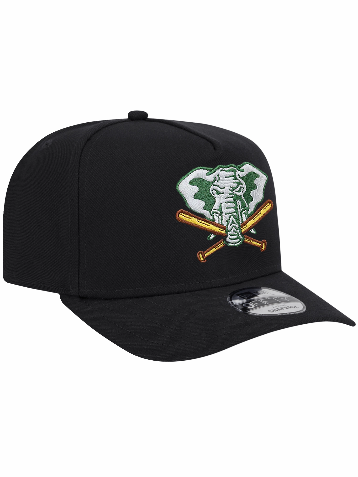 Athletics New Era MLB Alt Pre-Curved 9FIFTY A-Frame Snapback Hat - Black