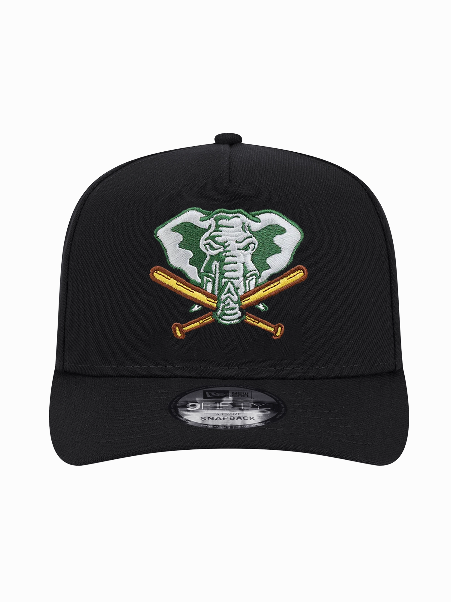 Athletics New Era MLB Alt Pre-Curved 9FIFTY A-Frame Snapback Hat - Black