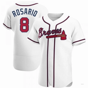 Atlanta Braves #8 Eddie Rosario White Home Jersey Stitches Baseball Jerseys