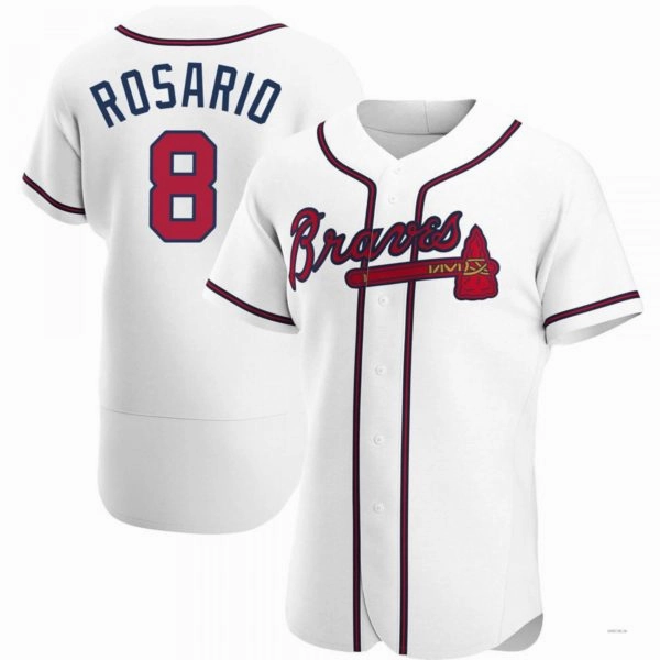 Atlanta Braves #8 Eddie Rosario White Home Jersey Stitches Baseball Jerseys
