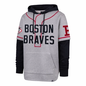 ATLANTA BRAVES COOPERSTOWN GAME FELT FIFTIES '47 SHORTSTOP PULLOVER HOOD
