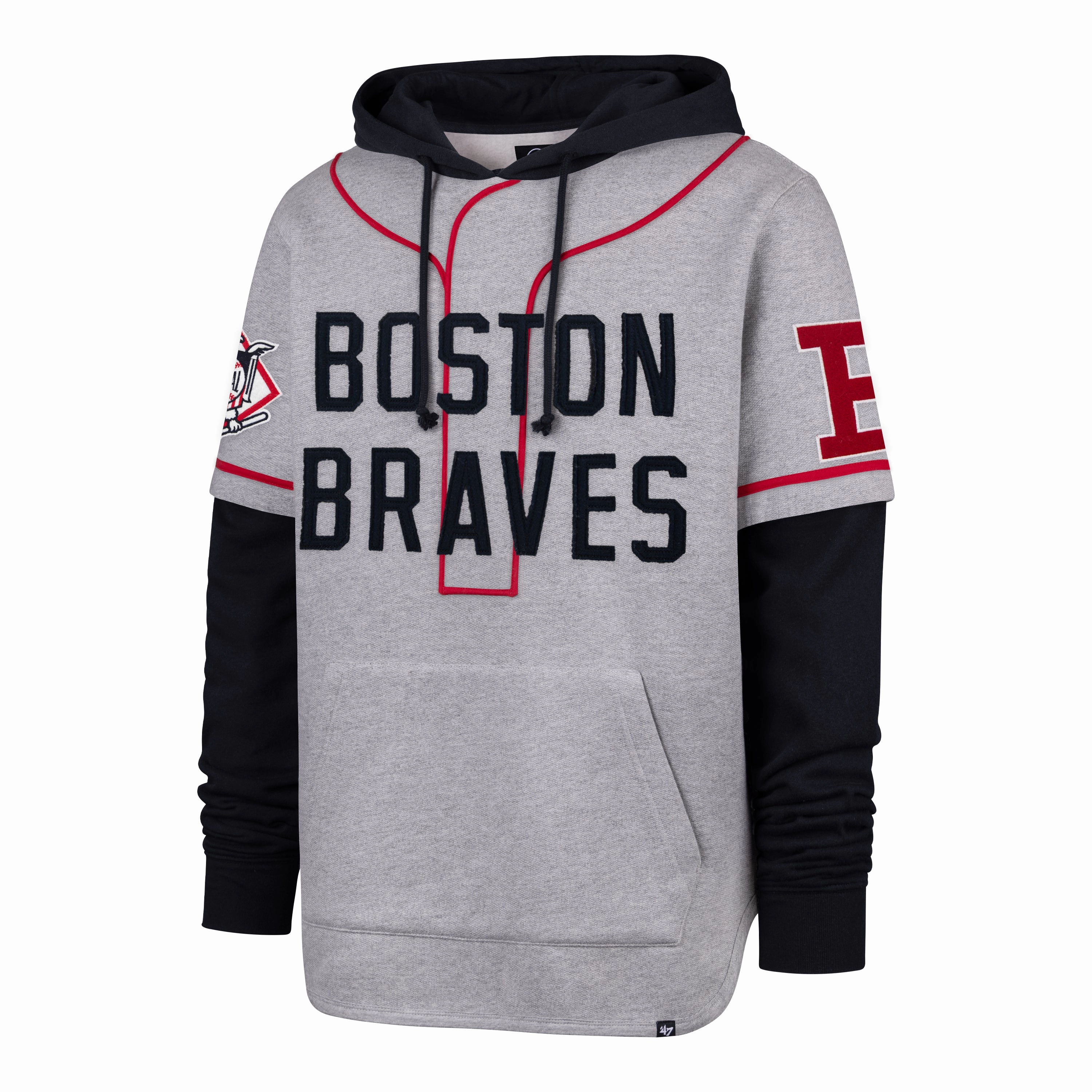 ATLANTA BRAVES COOPERSTOWN GAME FELT FIFTIES '47 SHORTSTOP PULLOVER HOOD