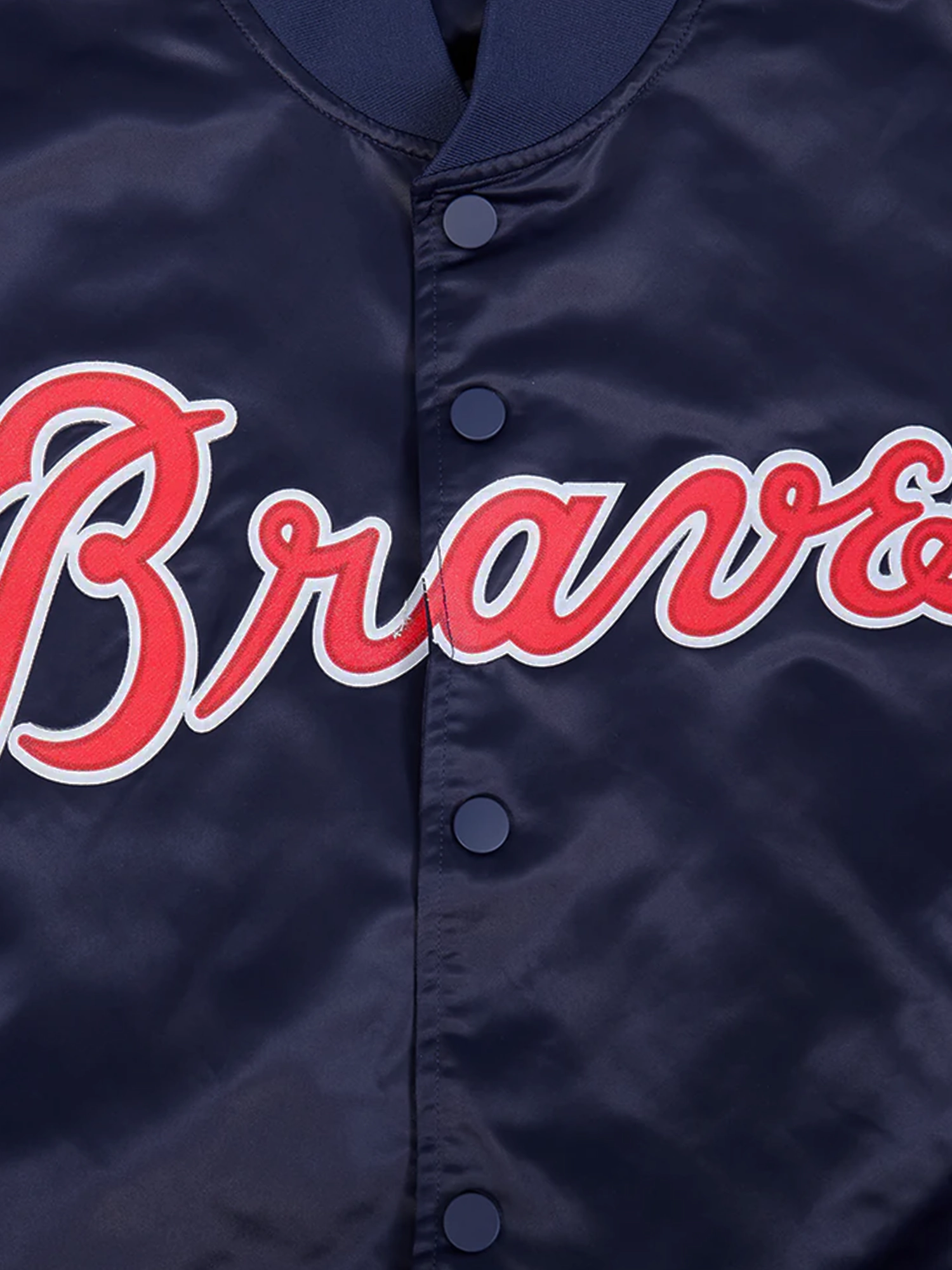 Atlanta Braves Pro Standard MLB Team Classic Satin Button Jacket - Navy