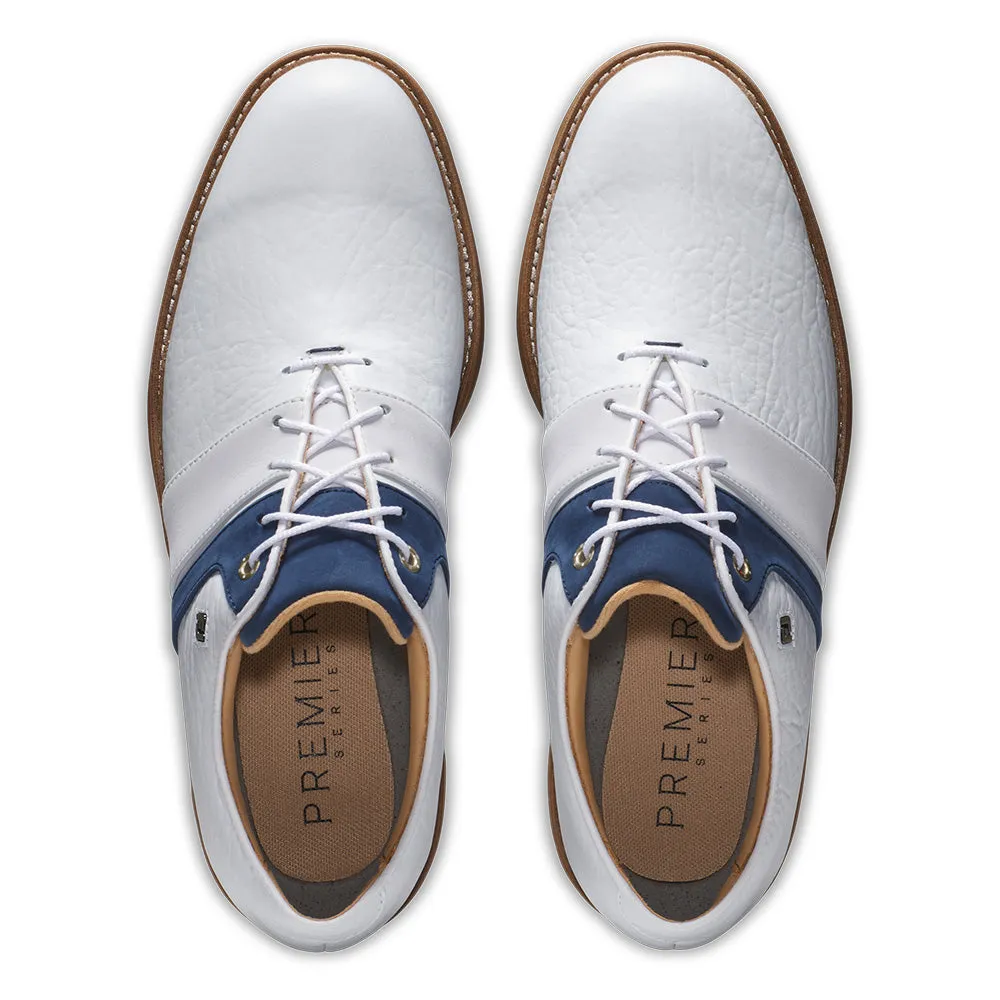 Steal Made to Turn Heads Footjoy Premiere Series Packard Lx Spiked Waterproof Shoes - White/Navy/White