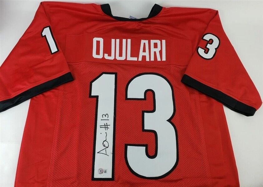Azeez Ojulari Signed Georgia Bulldog Jersey (Beckett Holo) New York Giants L.B.
